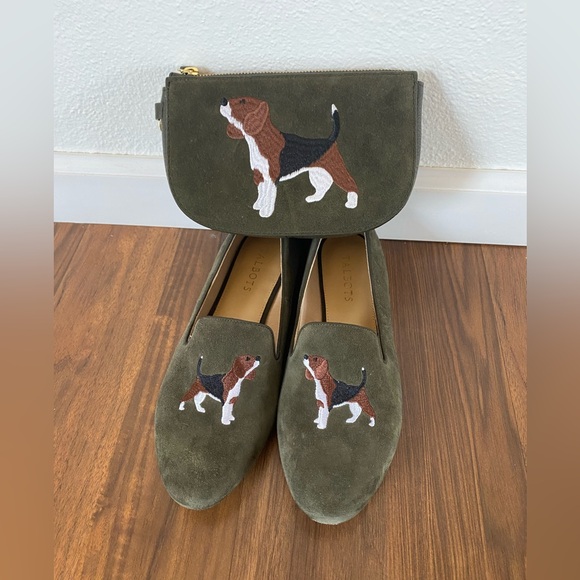 Talbots Shoes - NWOT TALBOTS Loafers (9 1/2) & matching Clutch with Dog Embroidery